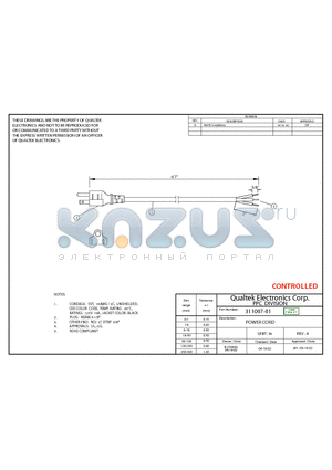 311007-01 datasheet - POWER CORD