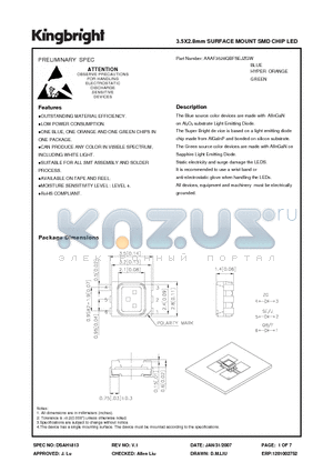 AAAF3528QBFSEJZGW datasheet - 3.5X2.8mm SURFACE MOUNT SMD CHIP LED