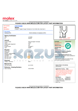 AACD10303 datasheet - Krimptite Spade Tongue Terminal