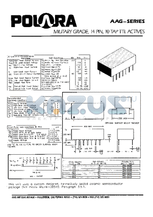 AAG-0050 datasheet - MILITARY GRADE, 14 PIN, 10 TAP TTL ACTIVES