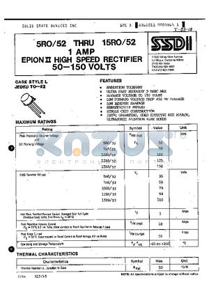 15RO/52 datasheet - 1 AMP EPION II HIGH SPEED RECTIFIER