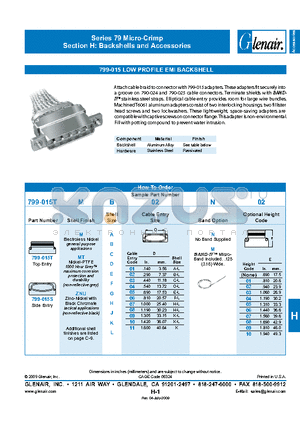 799-015TMA01N datasheet - Low Profile emi Backs shelll