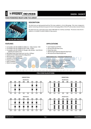 DA24CP datasheet - High powered multi-line tvs array