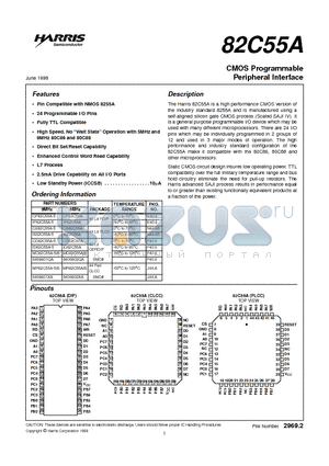 CD82C55A datasheet - CMOS Programmable Peripheral Interface