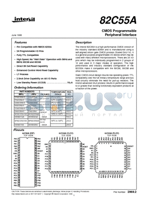 CD82C55A datasheet - CMOS Programmable Peripheral Interface