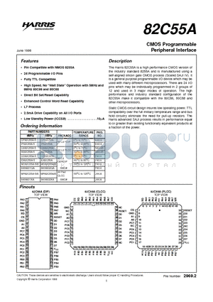 CD82C55A-5 datasheet - CMOS Programmable Peripheral Interface