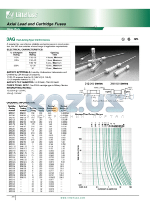 312.500 datasheet - Axial Lead and Cartridge Fuses - Glass Body
