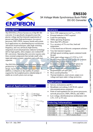 EN5330DC-T datasheet - 3A Voltage Mode Synchronous Buck PWM DC-DC Converter