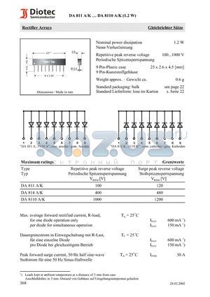 DA811K datasheet - Rectifier Arrays