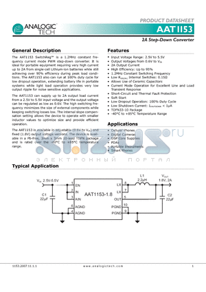 AAT1153 datasheet - 2A Step-Down Converter