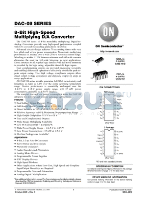 DAC-08 datasheet - 8−Bit High−Speed Multiplying D/A Converter