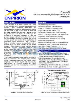 EN6360QI datasheet - 8A Synchronous Highly Integrated DC-DC PowerSoC
