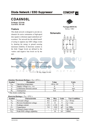 CDA6N08L datasheet - Diode Network / ESD Suppressor