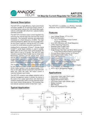 AAT1270IFO-T1 datasheet - 1A Step-Up Current Regulator for Flash LEDs