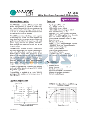AAT2506IWP-AN-T1 datasheet - 1MHz Step-Down Converter/LDO Regulator