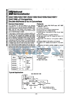 DAC1006 datasheet - DOUBLE-BUFFERED D TO A CONVERTERS