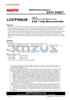 ENA1035 datasheet - CMOS IC FROM 66K byte, RAM 2048 byte on-chip 8-bit 1-chip Microcontroller