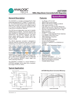 AAT2500 datasheet - 1MHz Step-Down Converter/LDO Regulator