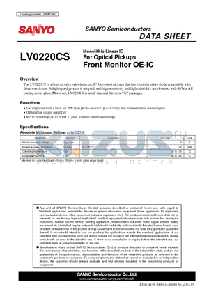 ENA1293 datasheet - Monolithic Linear IC For Optical Pickups Front Monitor OE-IC