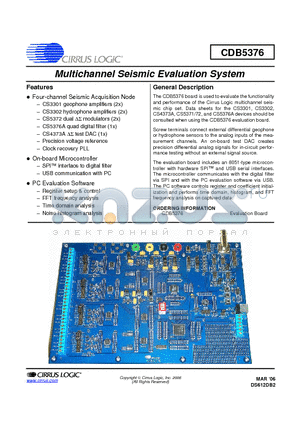 CDB5376 datasheet - Multichannel Seismic Evaluation System