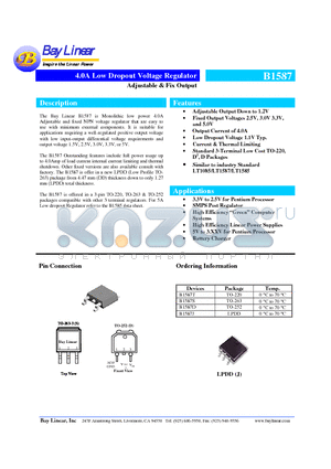 B1587J datasheet - 4.0A Low Dropout Voltage Regulator