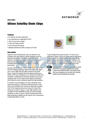 CDB7619-000 datasheet - Silicon Schottky Diode Chips