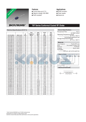79F101K-RC datasheet - 79F Series Conformal Coated RF Choke