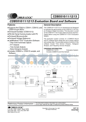 CDB5513 datasheet - Evaluation Board and Software