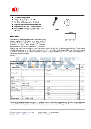 79L08 datasheet - Negative-Voltage Regulators