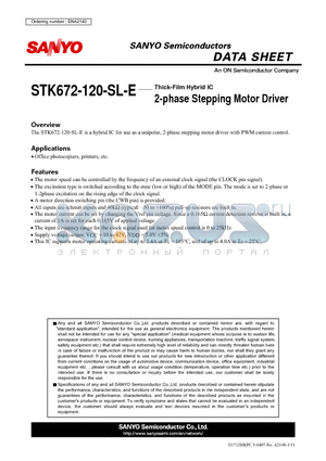 ENA2140 datasheet - Thick-Film Hybrid IC 2-phase Stepping Motor Driver