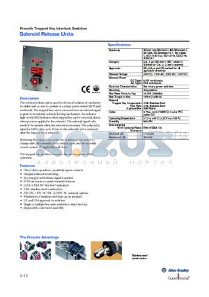 440T-MSRUE34 datasheet - Solenoid Release Units