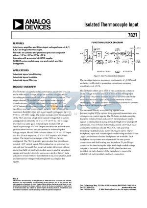 7B27-K-22-1 datasheet - Isolated Thermocouple Input
