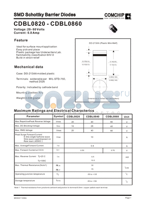 CDBL0840 datasheet - SMD Schottky Barrier Diodes