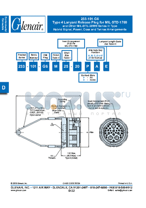 233-101-G6M09 datasheet - Hybrid Signal, Power, Coax and Twinax Arrangements