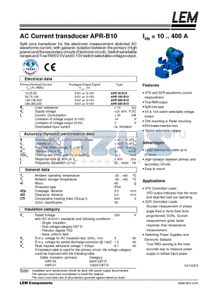 APR-B10_1 datasheet - AC Current transducer