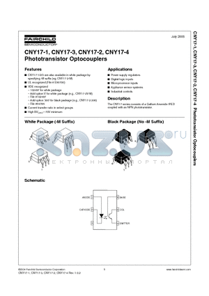 CNY173TM datasheet - Phototransistor Optocouplers