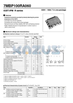 7MBP100RA060 datasheet - 600V / 100A 7 in one-package