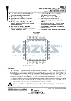 CDC2586PAH datasheet - 3.3-V PHASE-LOCK LOOP CLOCK DRIVER WITH 3-STATE OUTPUTS