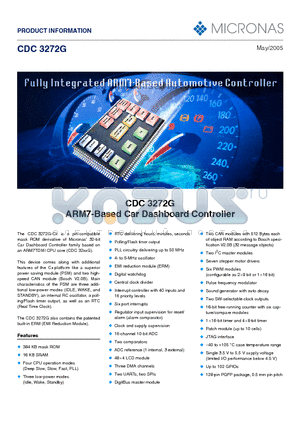 CDC3272G datasheet - ARM7-Based Car Dashboard Controller