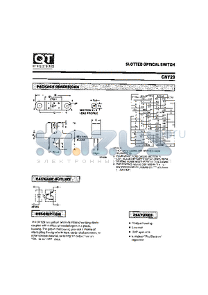 CNY29 datasheet - SLOTTED OPTICAL SWITCH