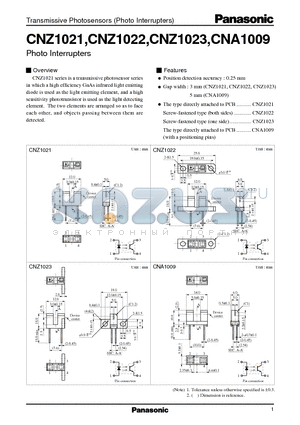 CNZ1021 datasheet - Photo Interrupters