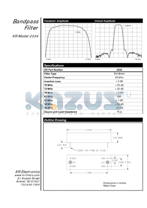 2334 datasheet - Bandpass Filter