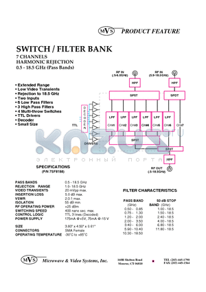 7SF8188 datasheet - SWITCH / FILTER BANK