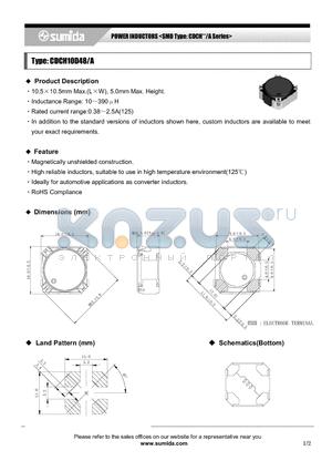 CDCH10D48/ANP-271K datasheet - POWER INDUCTORS