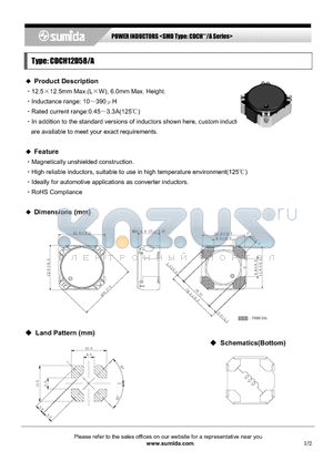 CDCH12D58/ANP-331K datasheet - POWER INDUCTORS