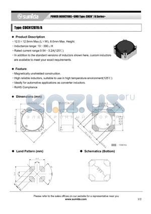 CDCH12D78/ANP-271K datasheet - POWER INDUCTORS