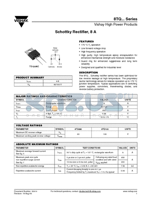 8TQ080 datasheet - Schottky Rectifier, 8 A