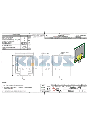 APS2718S-T-R datasheet - Speaker