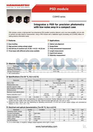 C10443_SERIES_KPSD1027E04 datasheet - C10443 series