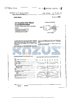 C106A datasheet - 4-A Sensitive-Gate Silicon Controlled Rectifiers